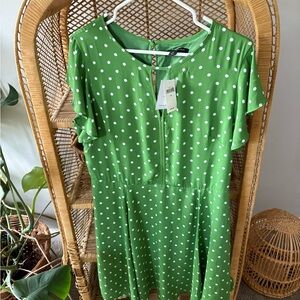 Banana Republic Green Polka Dot Dress NWT